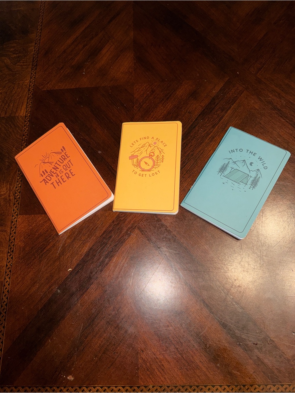 Blank Adventure Pocket Journal Set in Orange, Yellow & Teal